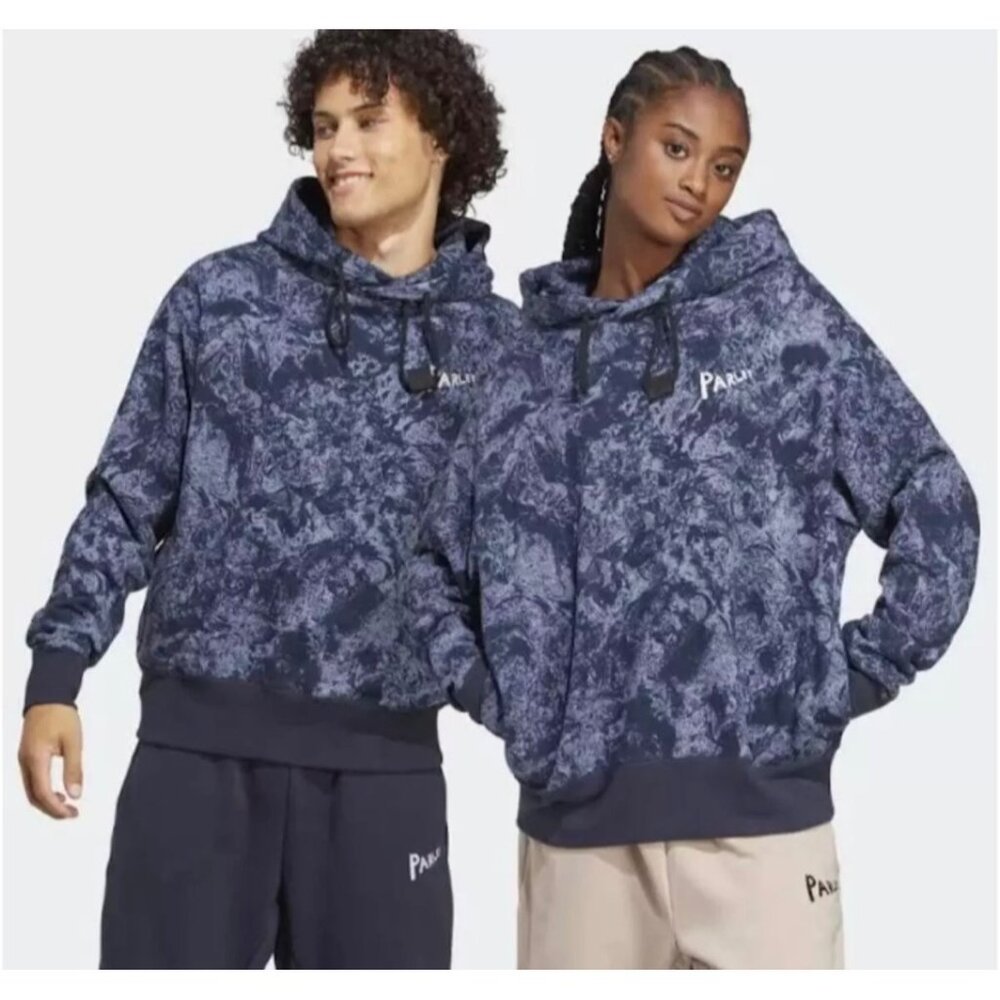 Adidas X Parley Unisex Hoodie Blue Sweatshirt For The Oceans Eco Friendly NEW
